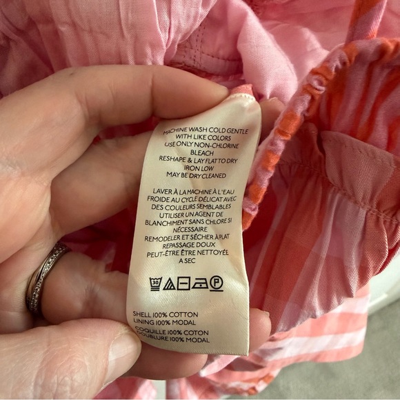 Anthropologie Pink and Orange Gingham Top, Size M - Picture 7 of 11